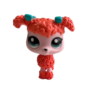 LPS Littlest Pet Shop Authentic European Pink Poodle #1956 Blue Bows Special